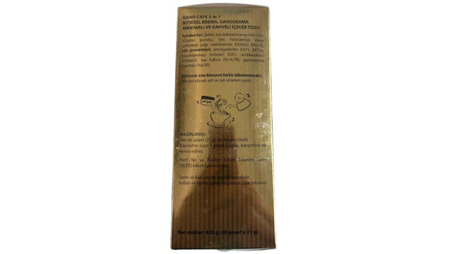 3-in-1 Reishi Mushroom Instant Coffee Mix, 20 Sachets