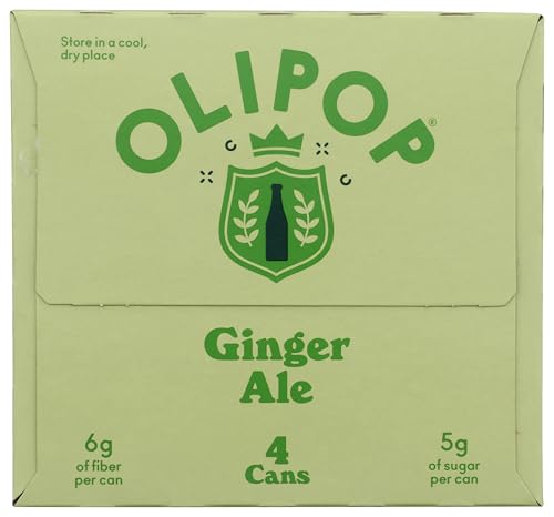 OLIPOP Prebiotic Ginger Ale Soda, 12 fl oz, 4-Pack