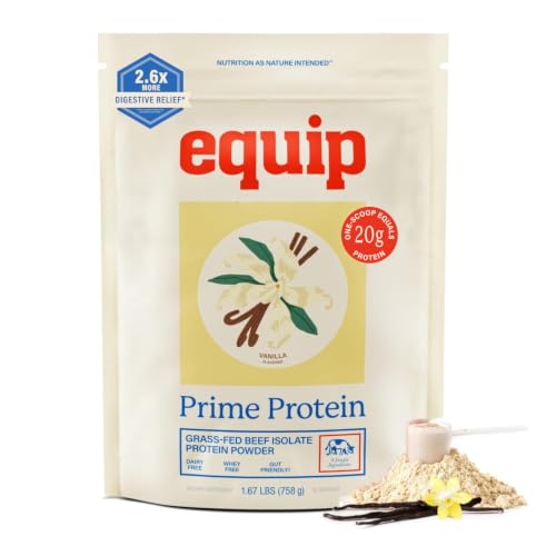 Equip Prime Grass-Fed Beef Protein Powder, Vanilla, 30 Servings