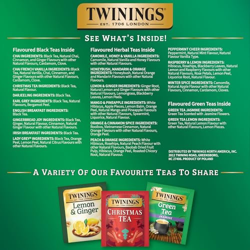 Twinings Holiday Variety Tea Bags, Christmas & Winter Spice