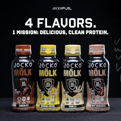 Jocko Fuel Chocolate/Sweet Cream Coffee Protein Shakes, 24-Pack