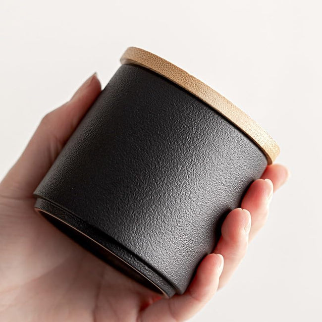 BFKRYP Black Travel Tea Set for Brewing on the Go