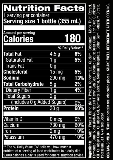 Jocko Fuel Chocolate/Sweet Cream Coffee Protein Shakes, 24-Pack