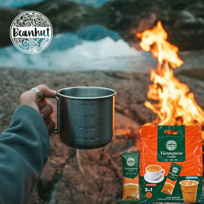Beanhut Vietnamese Latte 3-in-1 Instant Coffee, 50 Sticks
