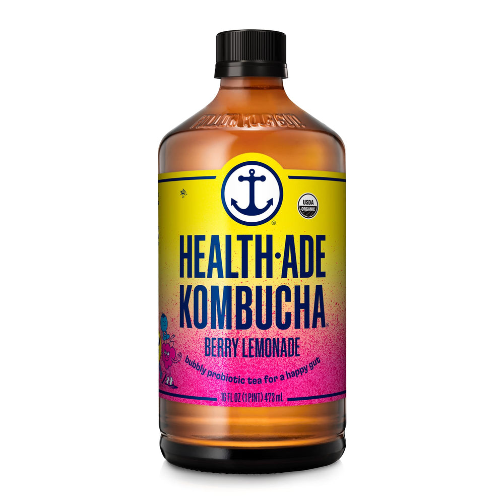 Health-Ade Organic Kombucha Tea, 16 fl oz Bottles, 12-Pack