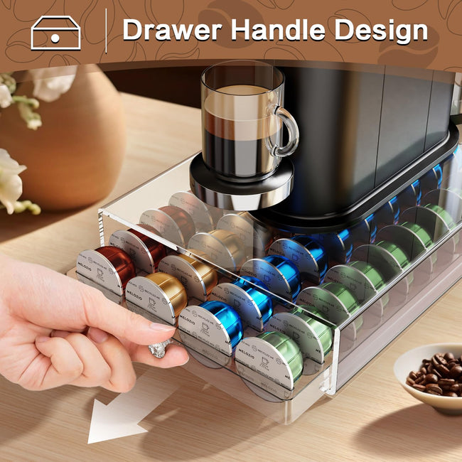 40-Pod Acrylic Drawer for Nespresso Vertuo & Dolce Gusto