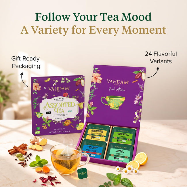 VAHDAM Natural Loose Leaf Tea & Tea Bags, Hot or Iced
