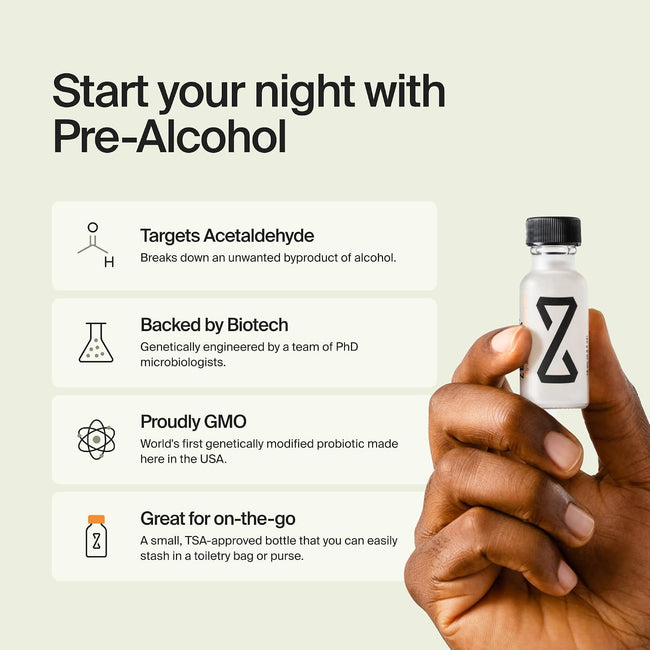 Pre-Alcohol Probiotic Drink, 0.5 fl oz Travel Bottles