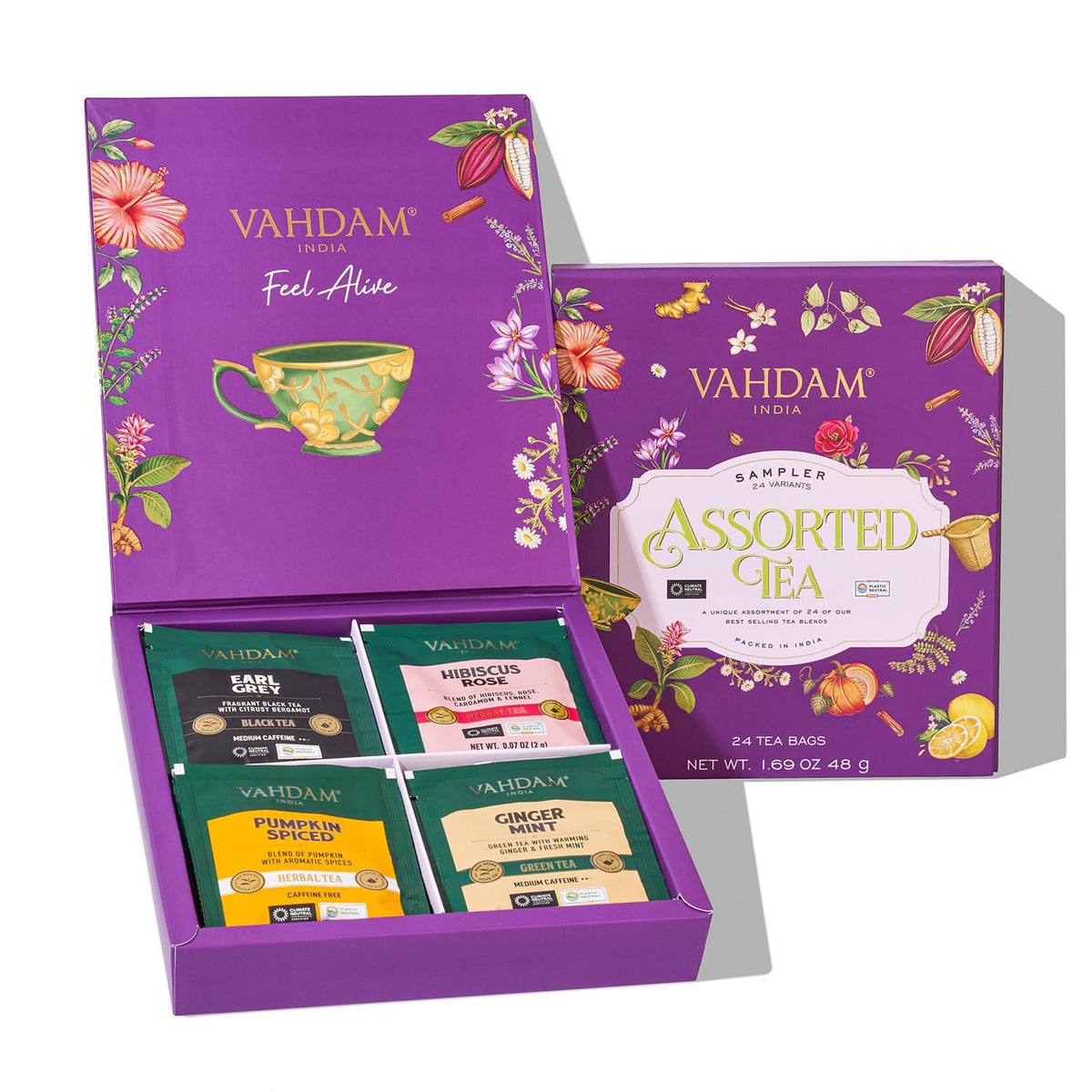 VAHDAM Natural Loose Leaf Tea & Tea Bags, Hot or Iced