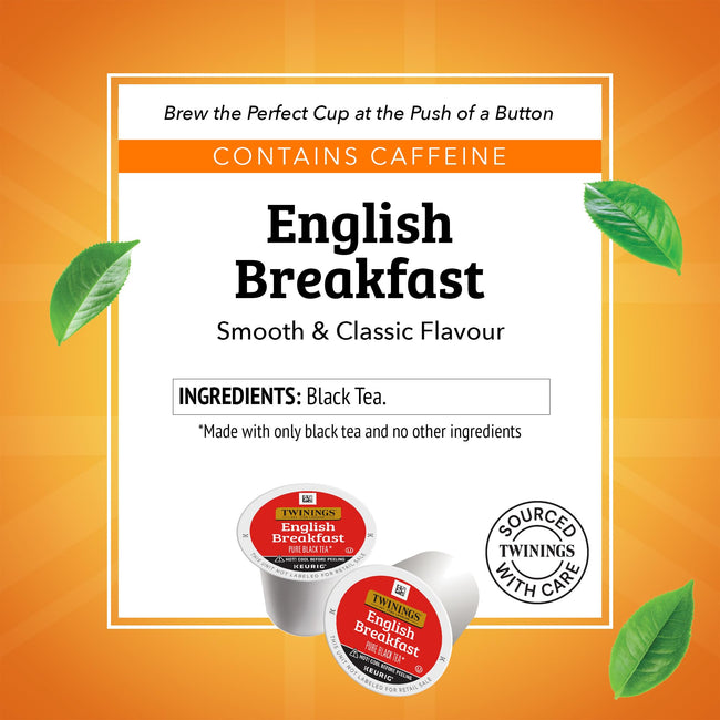 Twinings English Breakfast Black Tea K-Cup Pods, 72 Count