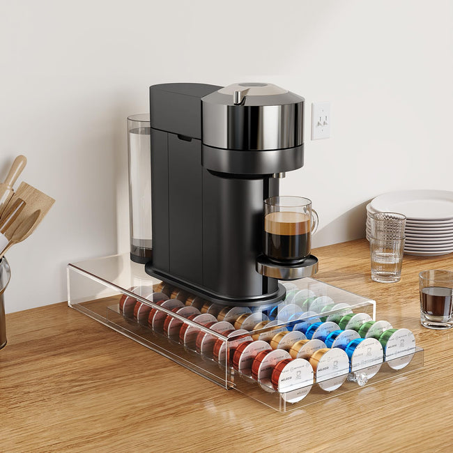 40-Pod Acrylic Drawer for Nespresso Vertuo & Dolce Gusto