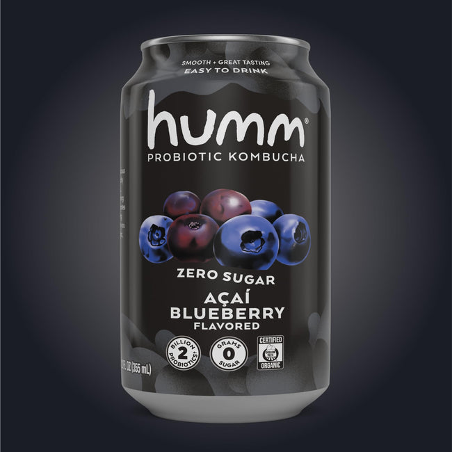 Humm Organic Zero Sugar Probiotic Kombucha, 12 oz Cans