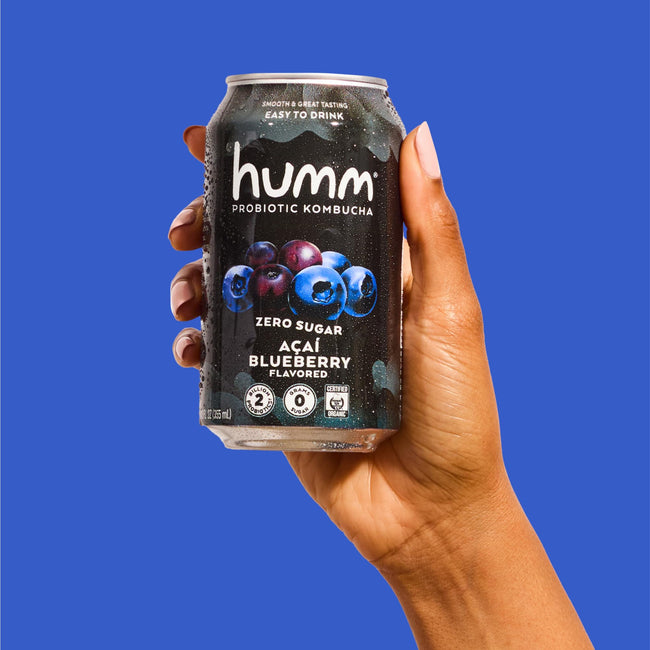 Humm Organic Zero Sugar Probiotic Kombucha, 12 oz Cans