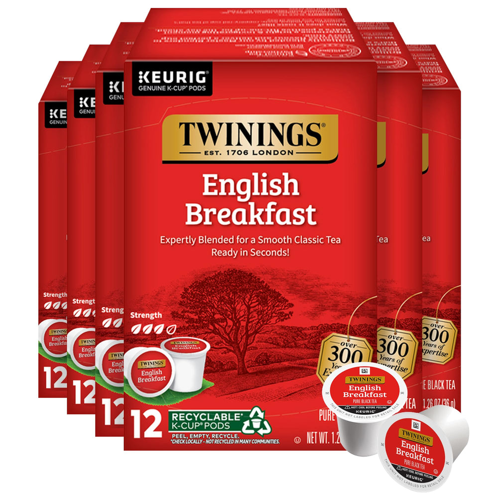 Twinings English Breakfast Black Tea K-Cup Pods, 72 Count