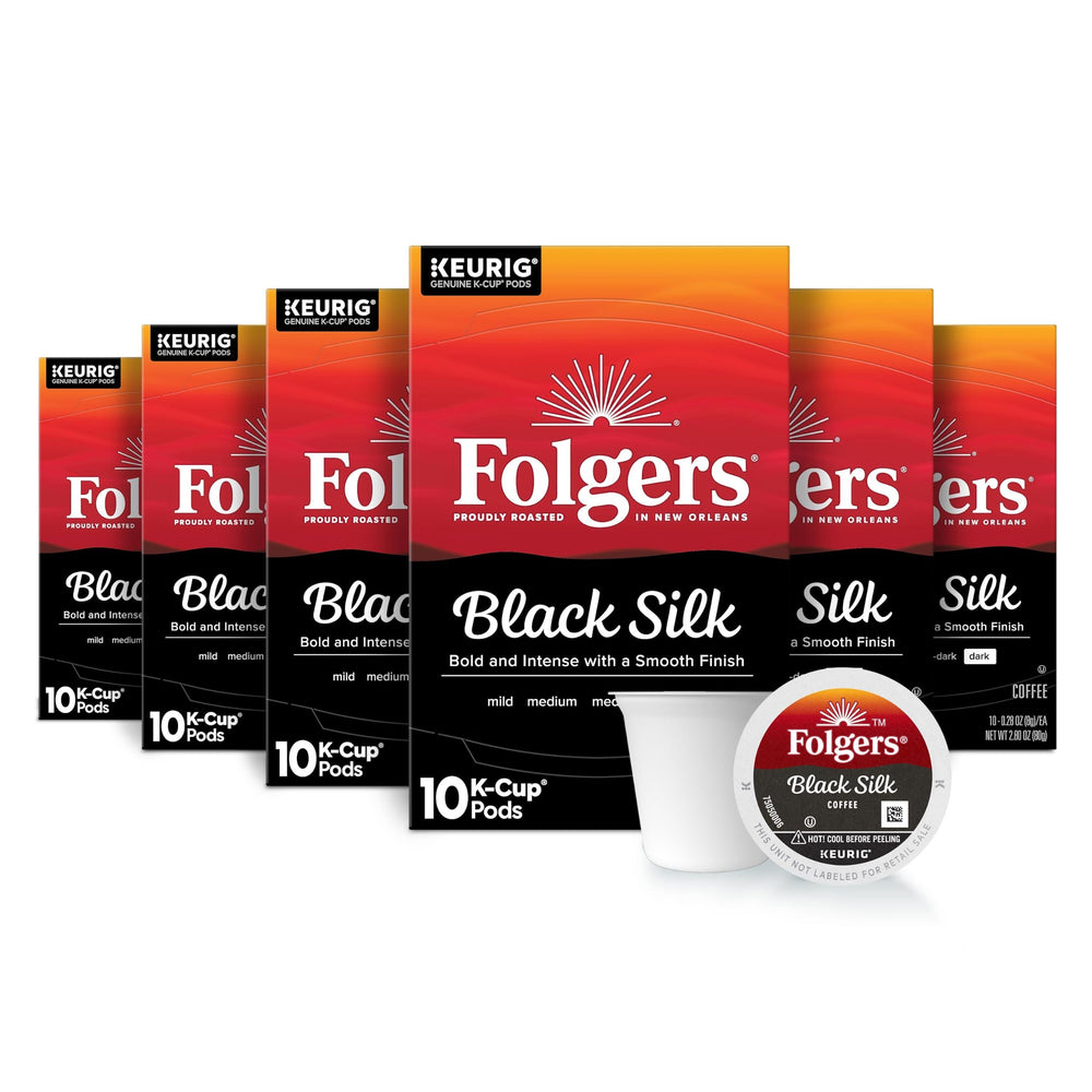 Folgers Black Silk Dark Roast Coffee, Bold & Smooth