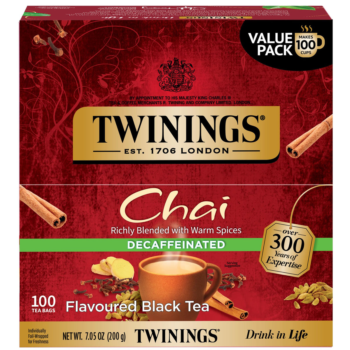 Twinings English Breakfast Black Tea, 20 Wrapped Tea Bags