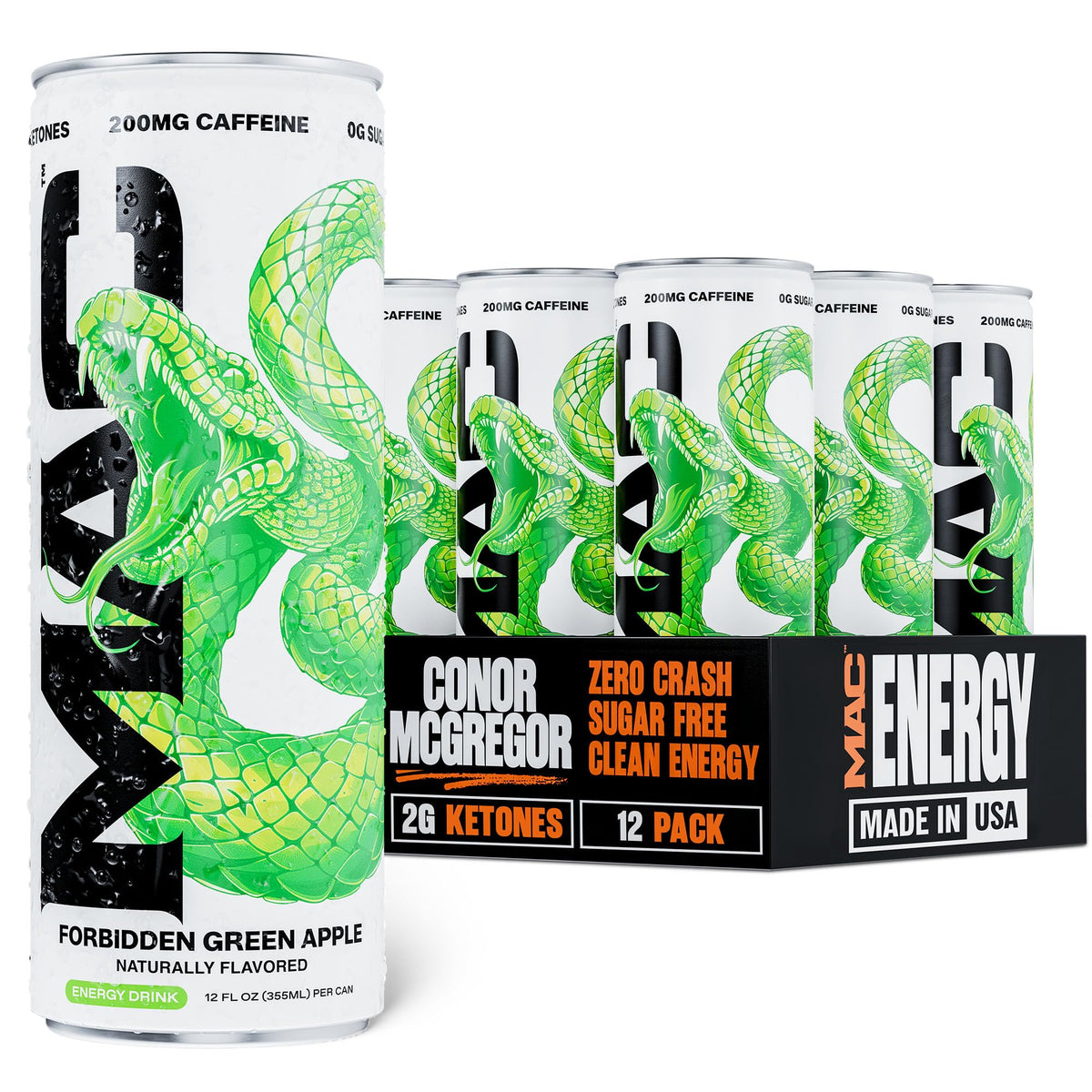 MAC Energy Drink, Zero Sugar & 200 mg Natural Caffeine