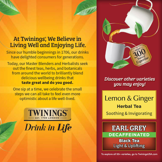 Twinings English Breakfast Black Tea, 20 Wrapped Tea Bags