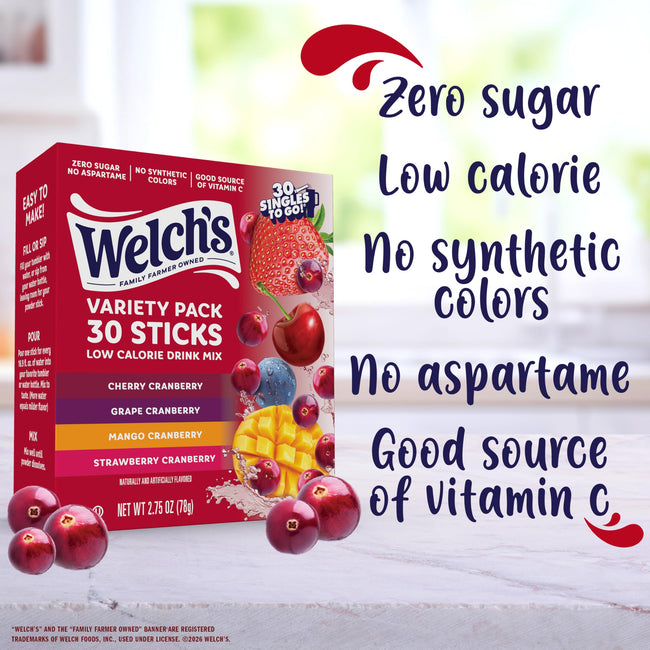 Welch's Singles to Go! Powdered Drink Mix Packets