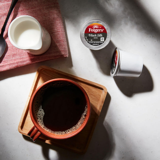 Folgers Black Silk Dark Roast Coffee, Bold & Smooth