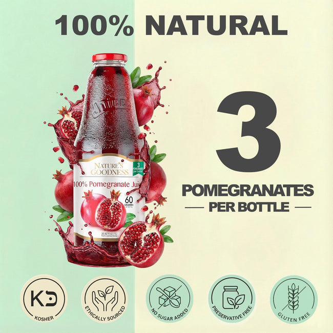 100% Pure Pomegranate Juice, 1 L, 600-Bottle Pallet