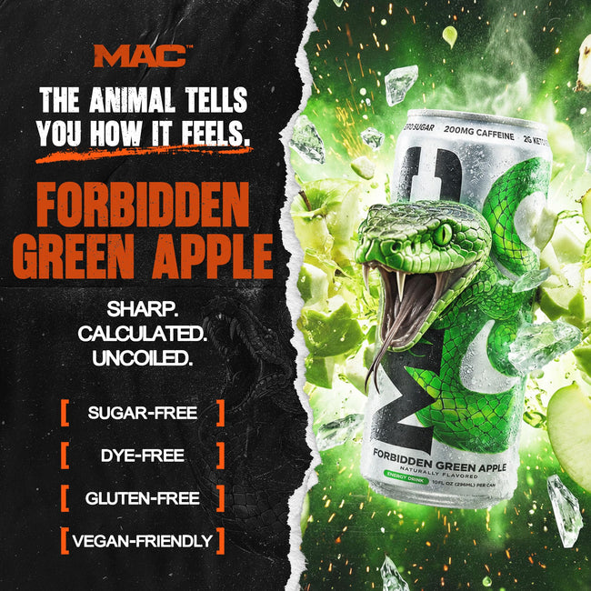 MAC Energy Drink, Zero Sugar & 200 mg Natural Caffeine