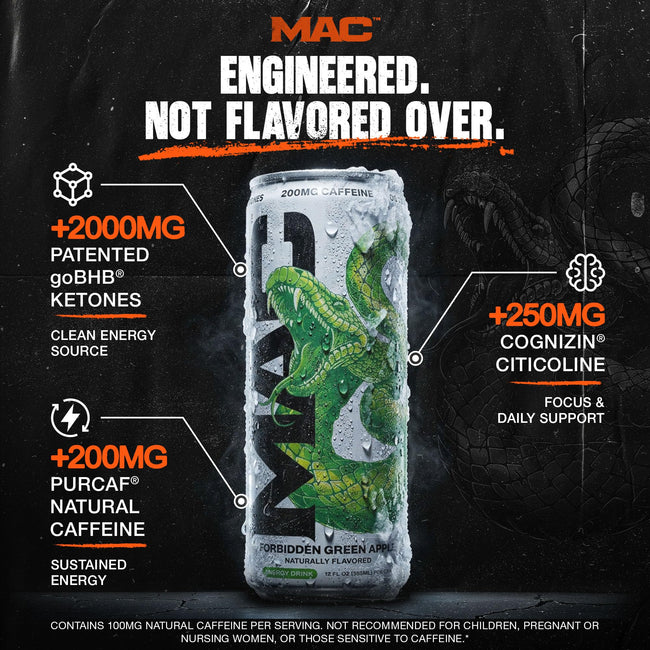 MAC Energy Drink, Zero Sugar & 200 mg Natural Caffeine