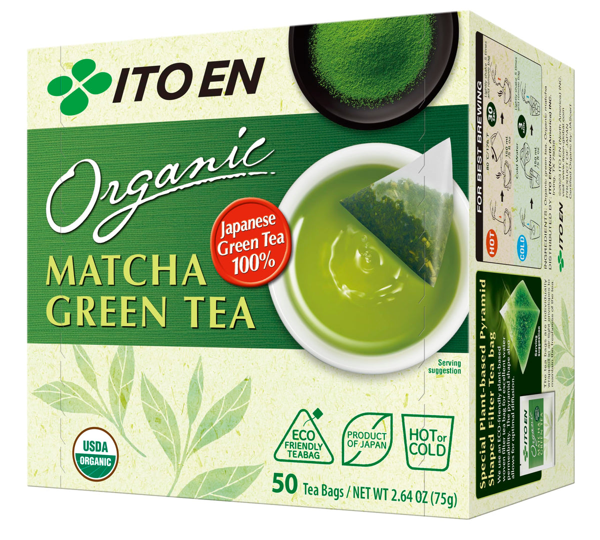 ITO EN Organic Matcha Green Tea Bags, 50 Count